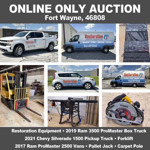 ONLINE ONLY Personal Property Auction_Ft Wayne, IN 46808_2021 Chevy Silverado, Restoration Equipment